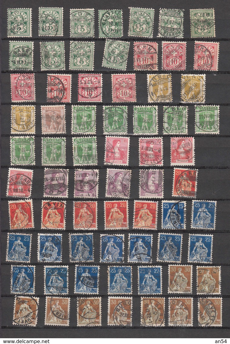 SUISSE  LOT  TIMBRES OBLITERES TRES  BONNE COTE  MERITE INTERET - Lots & Kiloware (mixtures) - Max. 999 Stamps