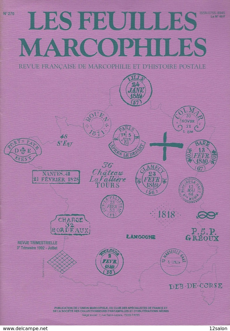 LES FEUILLES MARCOPHILES N° 270 + Scan Sommaire - Andere & Zonder Classificatie