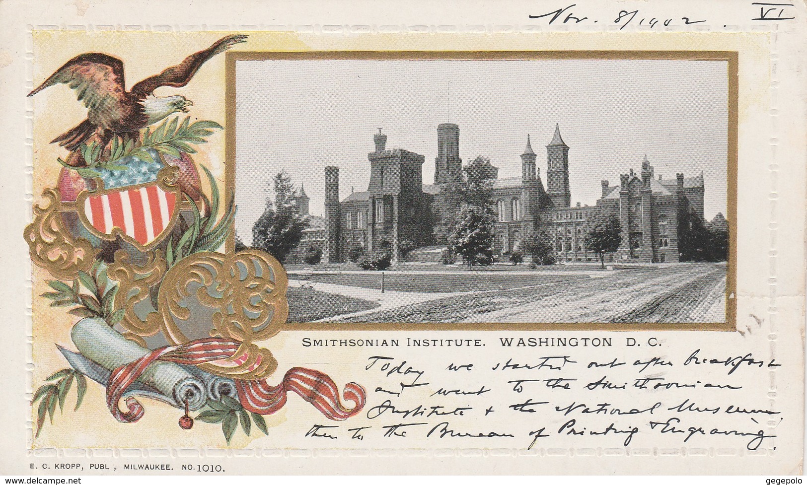 WASHINGTON D.C. - 5 Cartes Postales écrites En 1902 à Destination De New York City  ( Cartes En Relief Rares ) - Washington DC