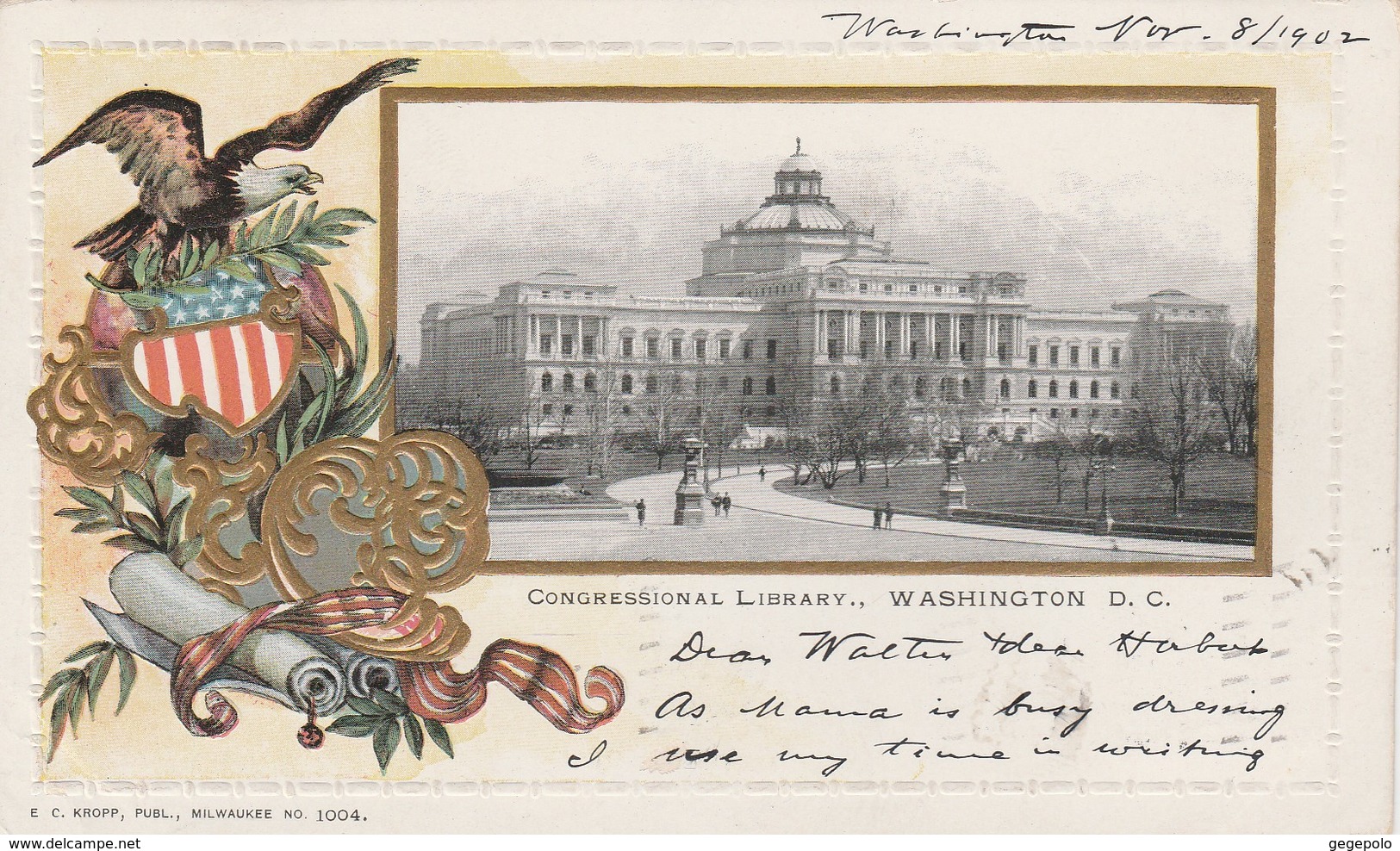 WASHINGTON D.C. - 5 Cartes Postales écrites En 1902 à Destination De New York City  ( Cartes En Relief Rares ) - Washington DC