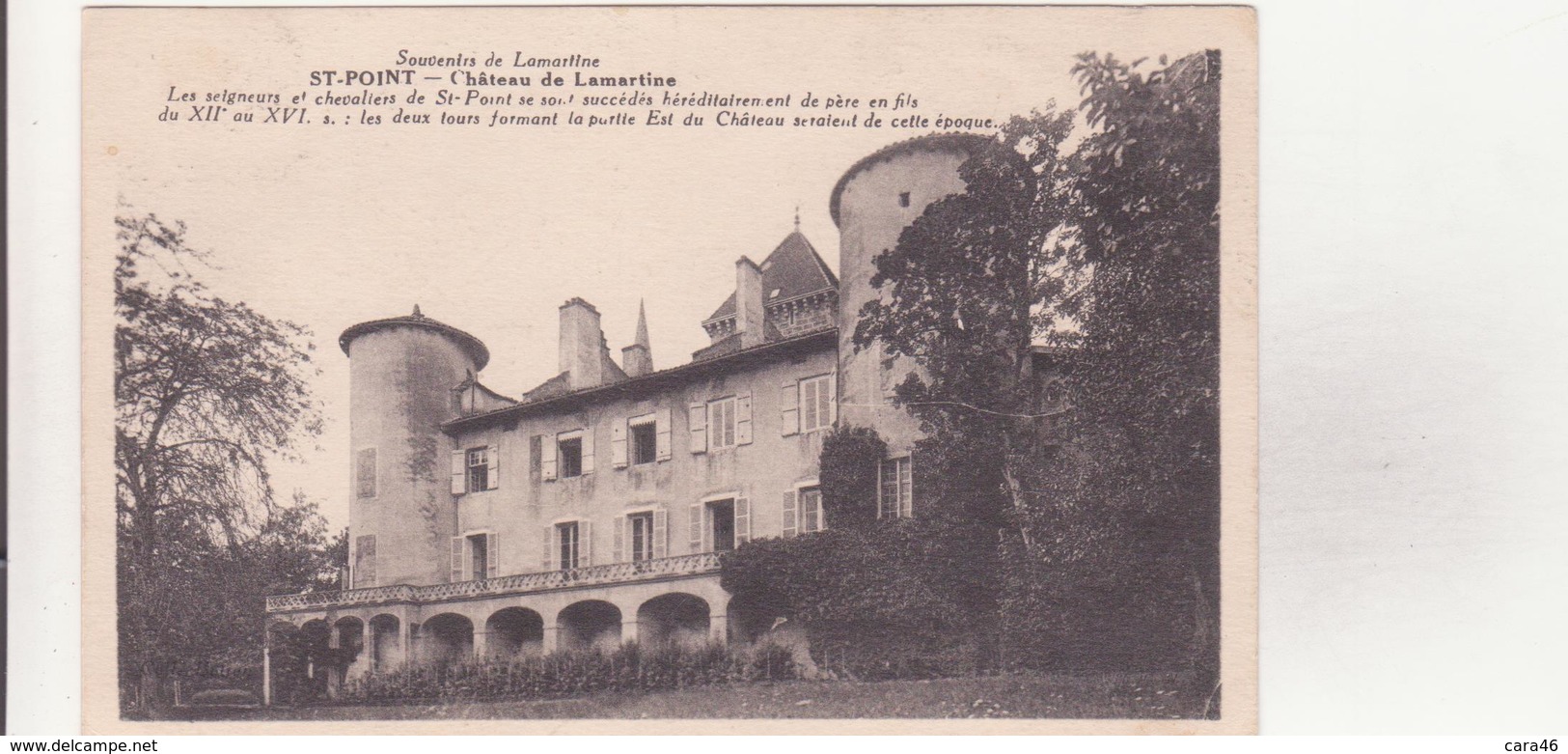 CPA - ST POINT Château De Lamartine - Autres & Non Classés