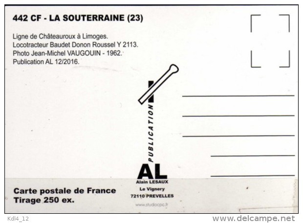 AL 442 - Locotracteur Y 2113 - LA SOUTERRAINE - Creuse 23 - SNCF - La Souterraine