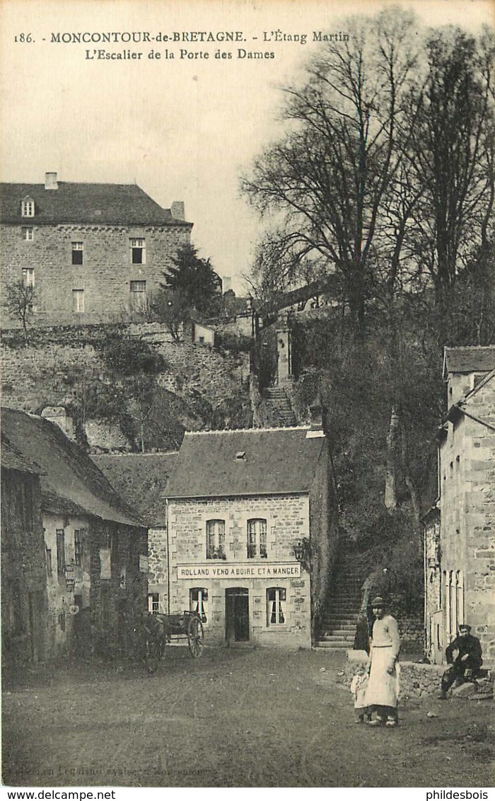 COTES D'ARMOR  MONCONTOUR De Bretagne  L'escalier De La Porte Des Dames - Moncontour