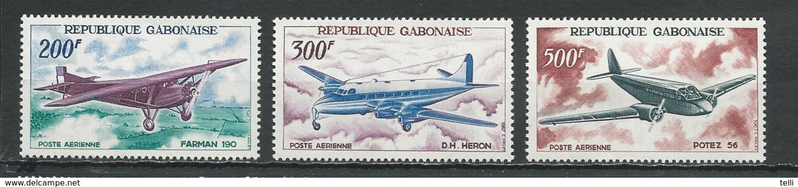 GABON  Scott C50-C52 Yvert PA52-PA54 ** (3) Cote 28,00  $ 1967 - Gabon (1960-...)