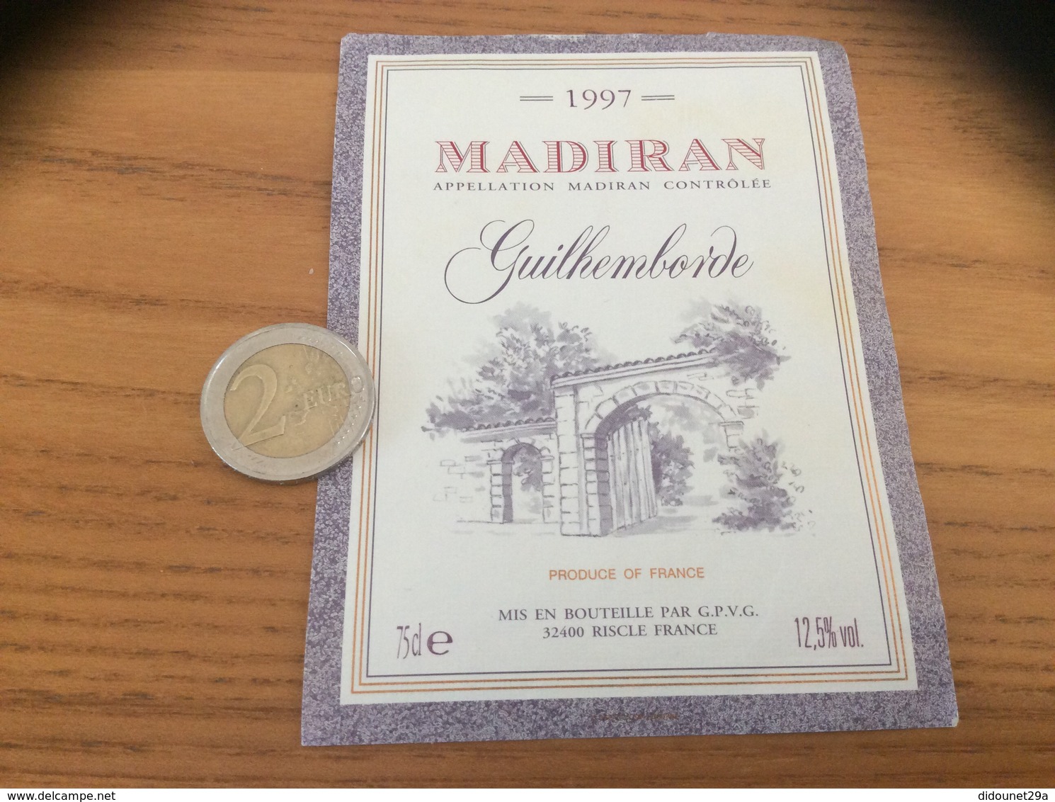 étiquette De Vin « MADIRAN - Guilhemborde - GPVG - RISCLE (32) » 1997 - Madiran