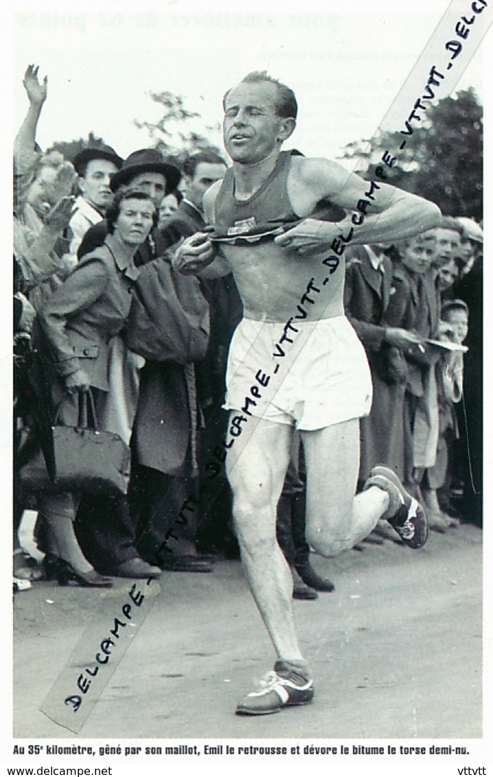 ATHLETISME : PHOTO (1952), JEUX OLYMPIQUES, HELSINKI, EMILE ZATOPEK REMPORTE LE MARATHON, PASSAGE AU 35° KILOMETRE - Athlétisme