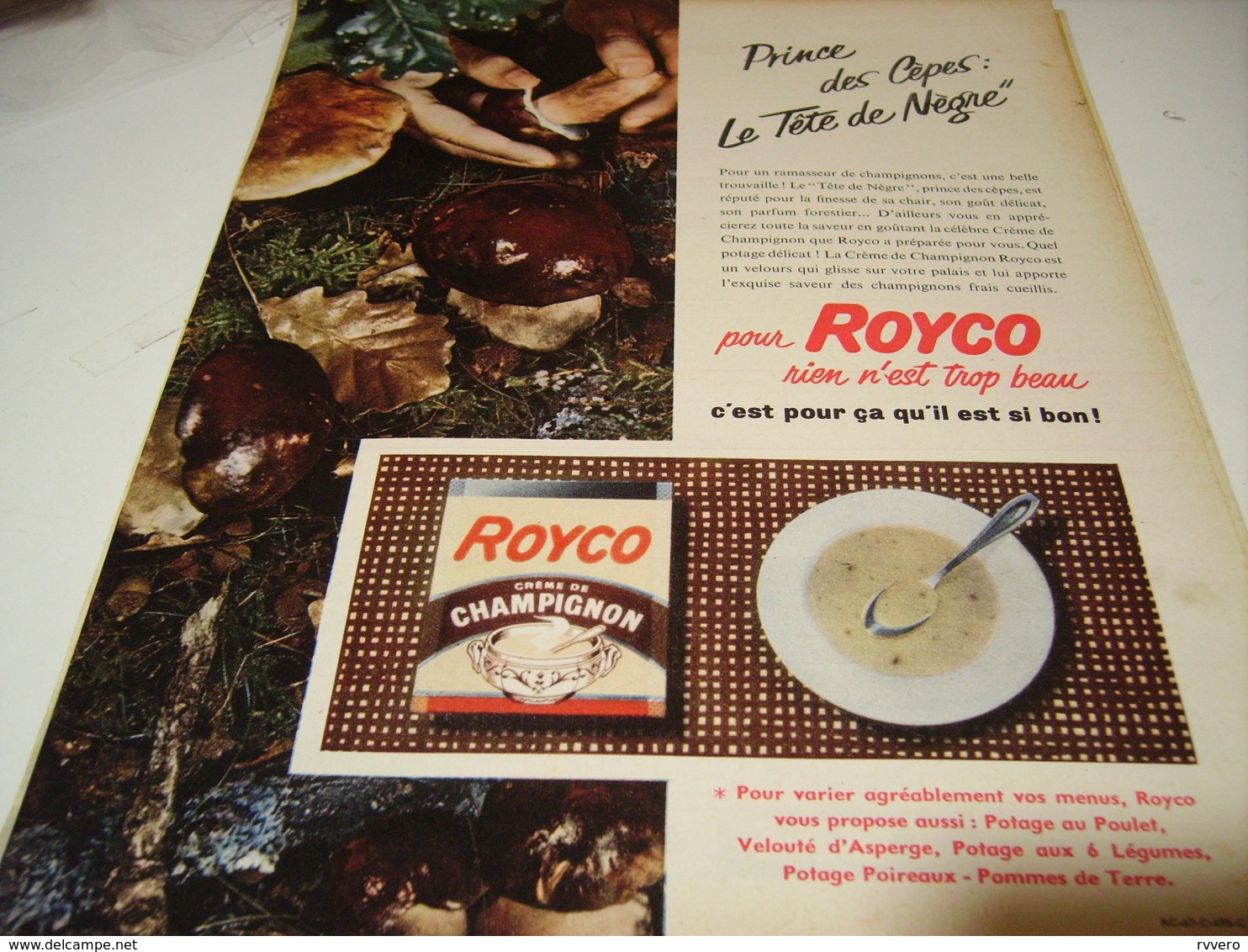 ANCIENNE PUBLICITE PRINCE DES CEPES DE ROYCO 1958 - Affiches