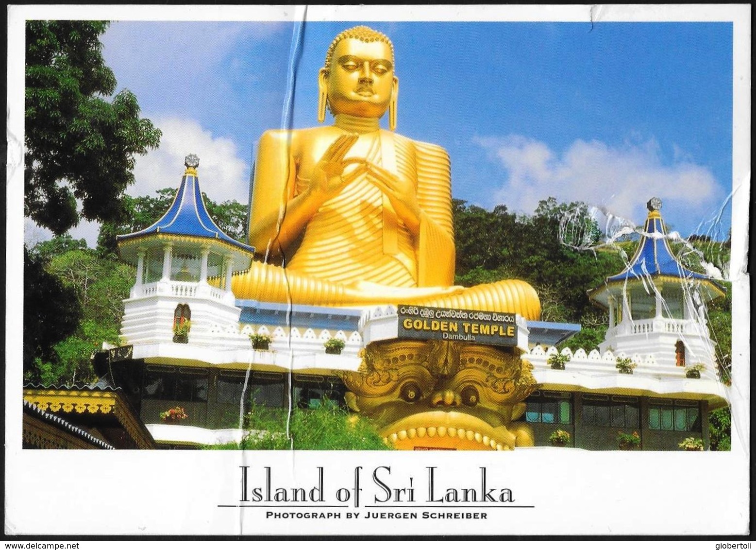 Sri Lanka: Statua Di Buddha, Buddha Statue, Statue De Bouddha, (strappo, Piega, Tear, Fold, Déchirer, Plier) - Bouddhisme