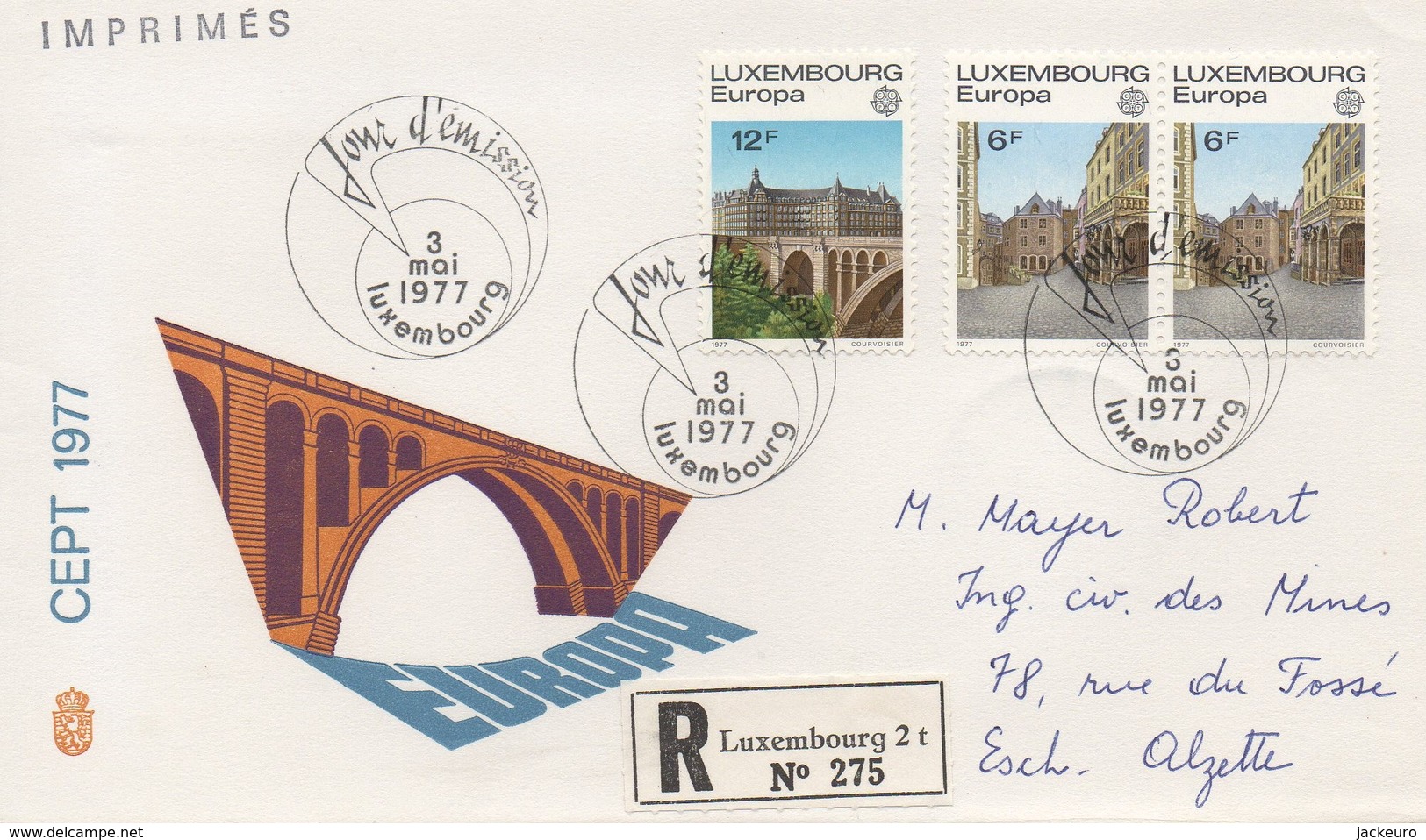 RE16   FDC Recommandé Europa 1977    TTB - Briefe U. Dokumente