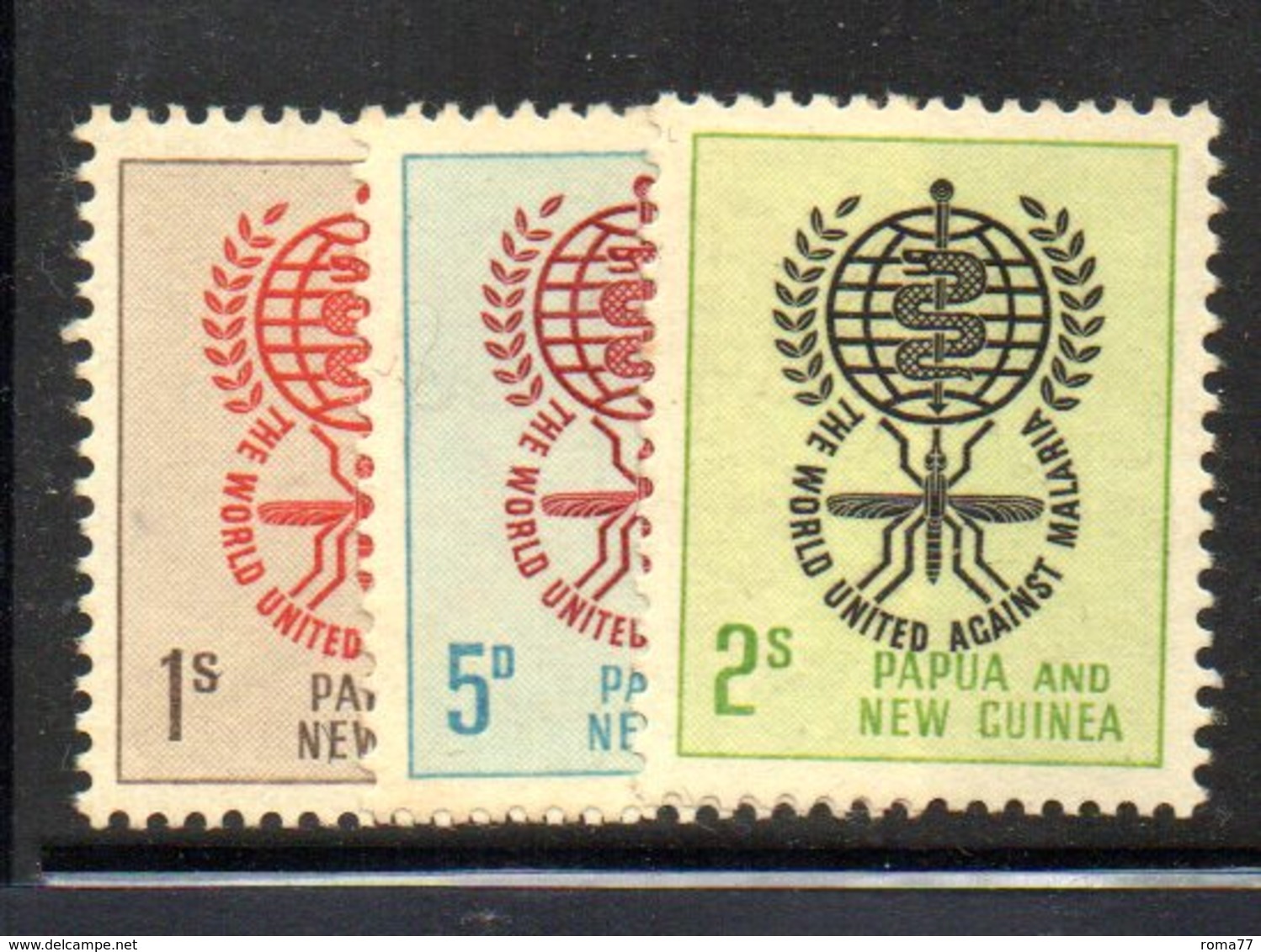 R334 - PAPUA NUOVA GUINEA 1962 ,serie Yvert N. 44/46  ***  MNH  Malaria - Papua Nuova Guinea