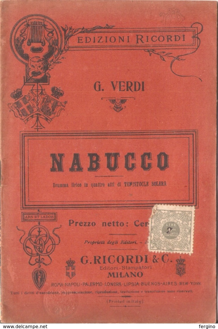 G.VERDI - NABUCCO - DRAMMA LIRICO IN QUATTRO ATTI - Cinema & Music