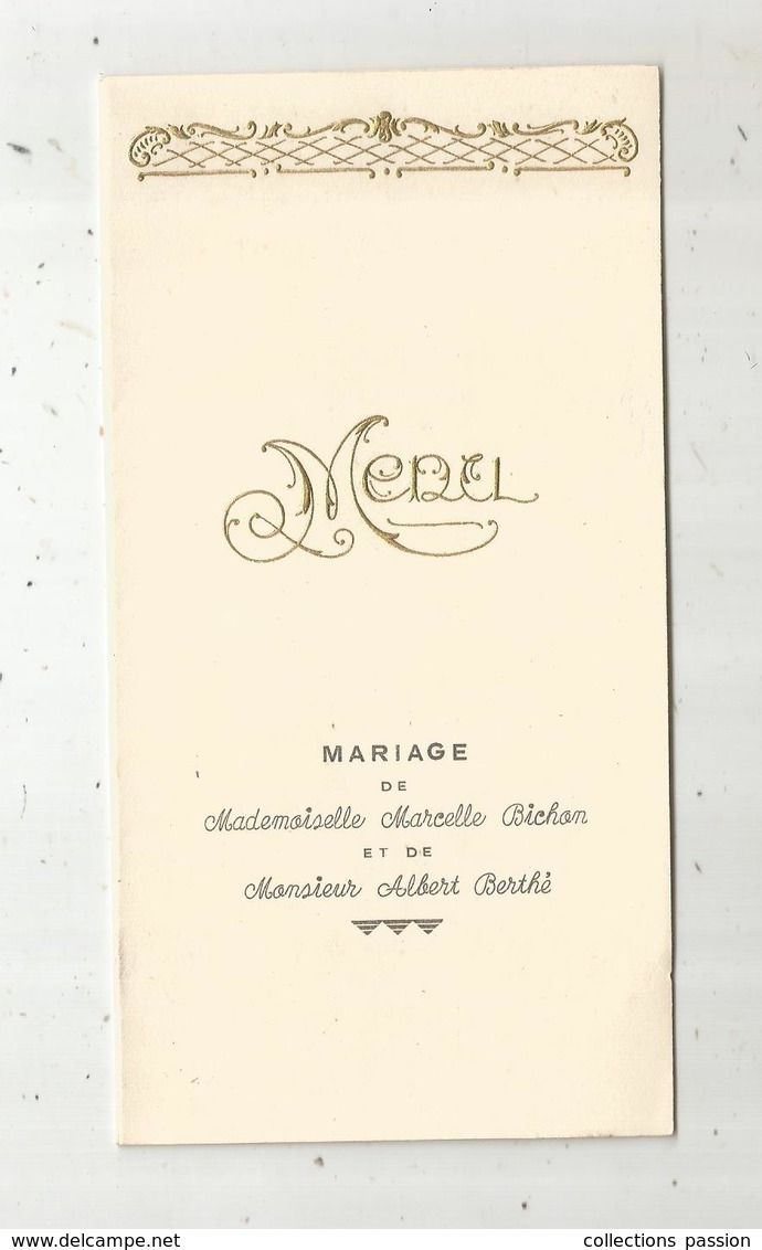 Menu 4 Pages , 1942 , Veuve Guéry , Traiteur , Anjaurand, Mariage , 2 Scans , Frais Fr 1.55 E - Menu