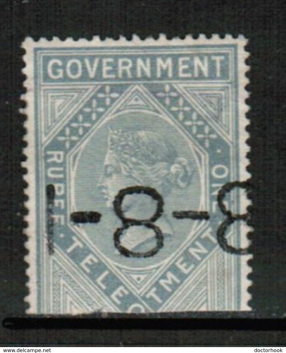 INDIA  Scott # UNLISTED 1 Rupee Telegraph Stamp USED 1 "AS IS" (Stamp Scan # 426) - 1858-79 Crown Colony