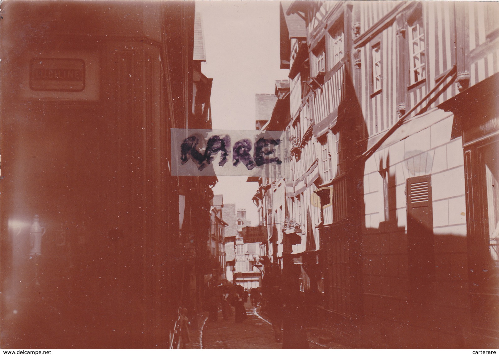 PHOTO ANCIENNE,14,CALVADOS,LISIEUX,1900,RUE AUX FEVES,COMMERCE,FROMAGERIE,RARE - Places