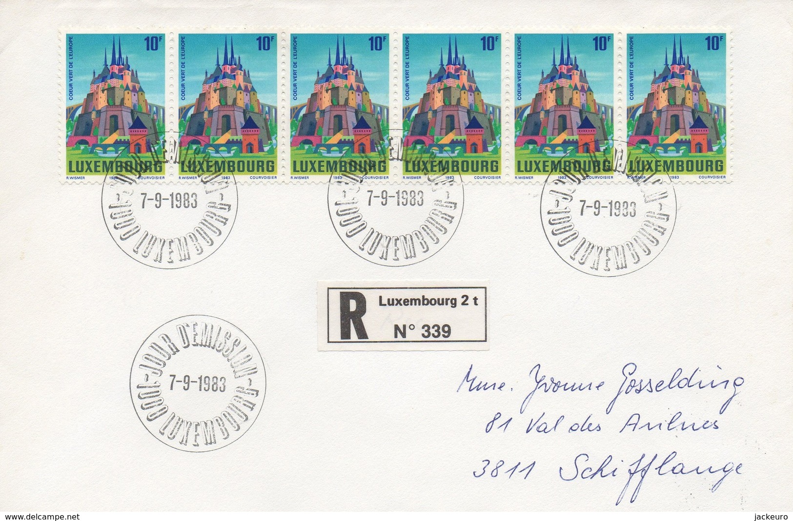 RE27   Recommandé FDC  "Coeur Vert De L'Europe" 1983   TTB - Covers & Documents