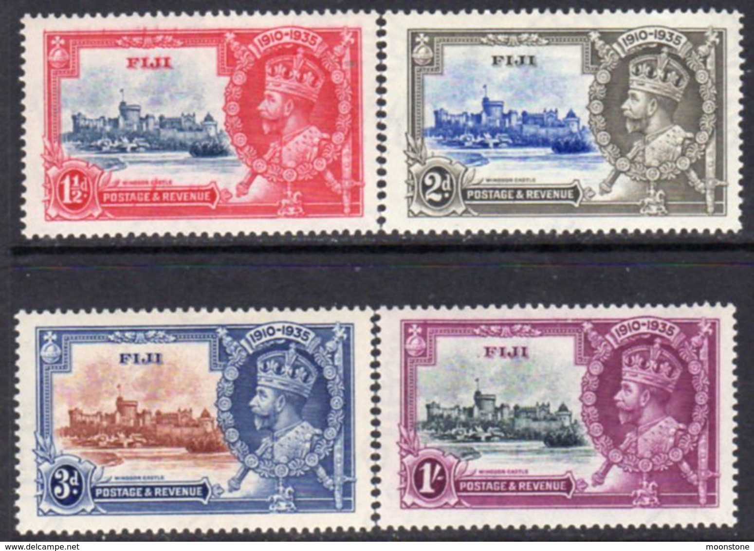 Fiji GV 1935 Silver Jubilee Set Of 4, Hinged Mint, SG 242/5 - Fiji (...-1970)