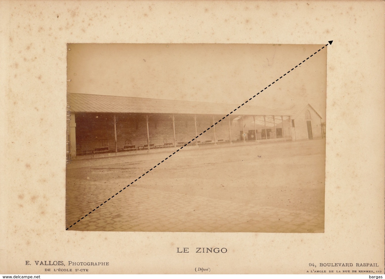 1887 Rare Photo Sur Carton De L'école Spéciale Militaire De Saint Cyr Par E. Vallois Le Zingo - Guerre, Militaire