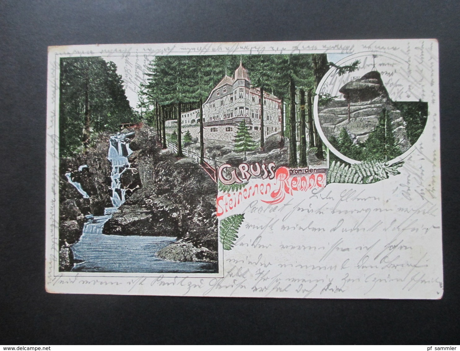 AK 1905 Mehrbildkarte Gruss Von Der Steinernen Renne Wernigerode Mit Blauem Stempel Hasserode Im Harz - Wernigerode