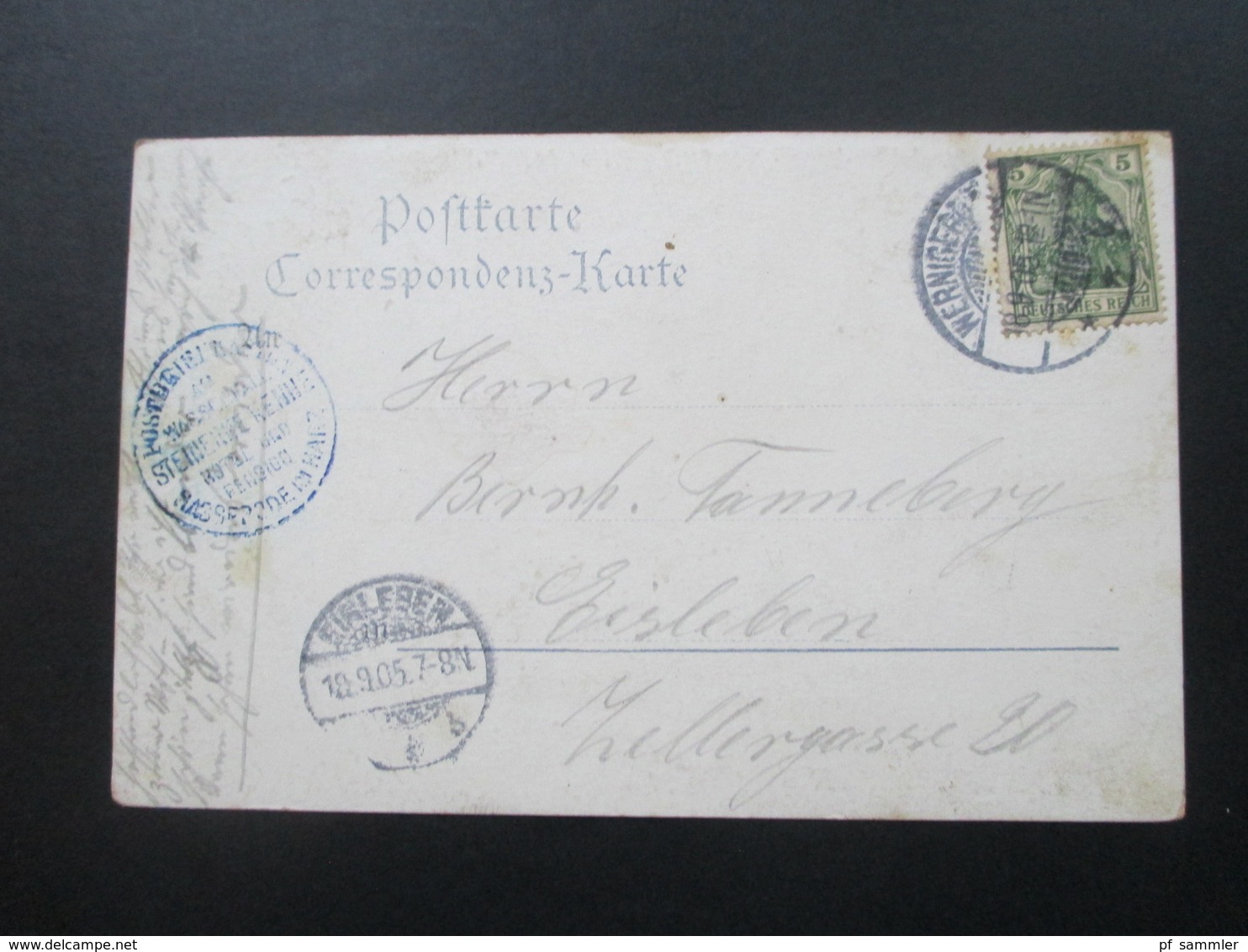 AK 1905 Mehrbildkarte Gruss Von Der Steinernen Renne Wernigerode Mit Blauem Stempel Hasserode Im Harz - Wernigerode