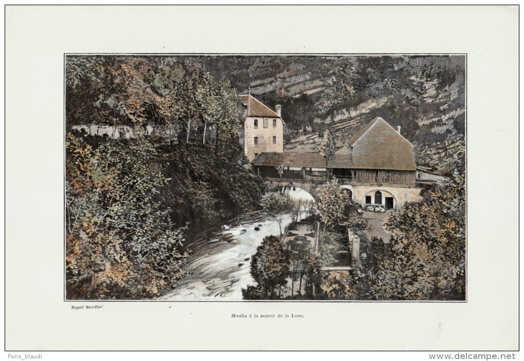1902 - Phototypie Couleur - Ouhans (Doubs) - Moulin De La Source De La Loue - FRANCO DE PORT - Non Classés