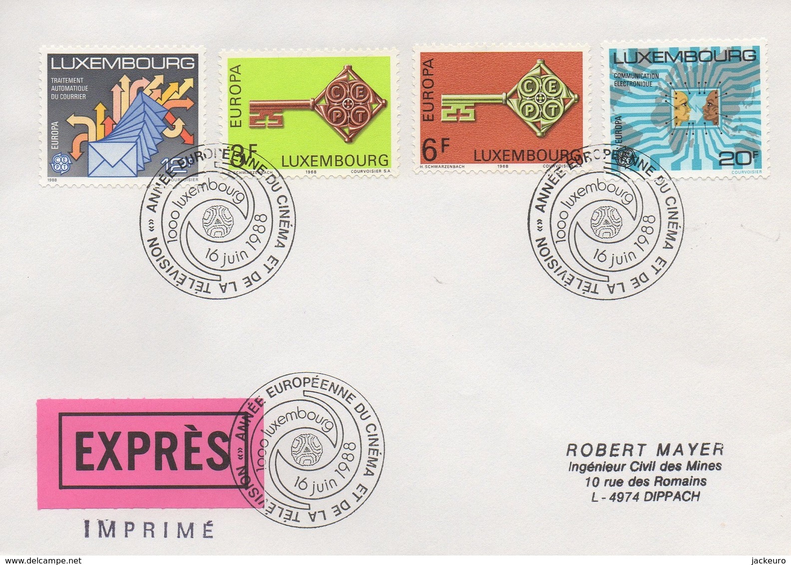 RE48    Exprès - Année Européenne Du Cinéma 1988   TTB - Storia Postale