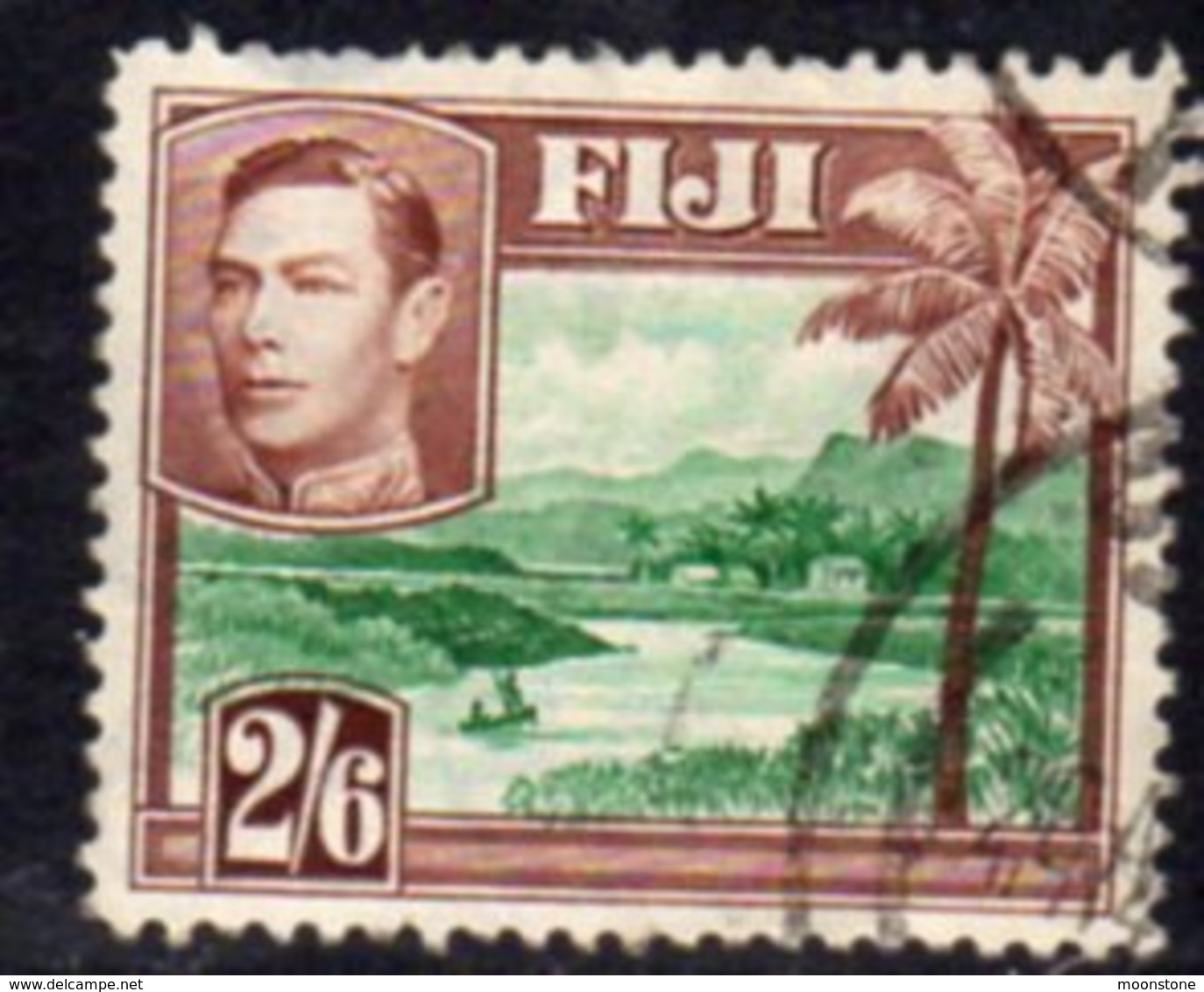 Fiji GVI 1938-55 2/6d Green & Brown, P.13, Used, SG 265 - Fiji (...-1970)