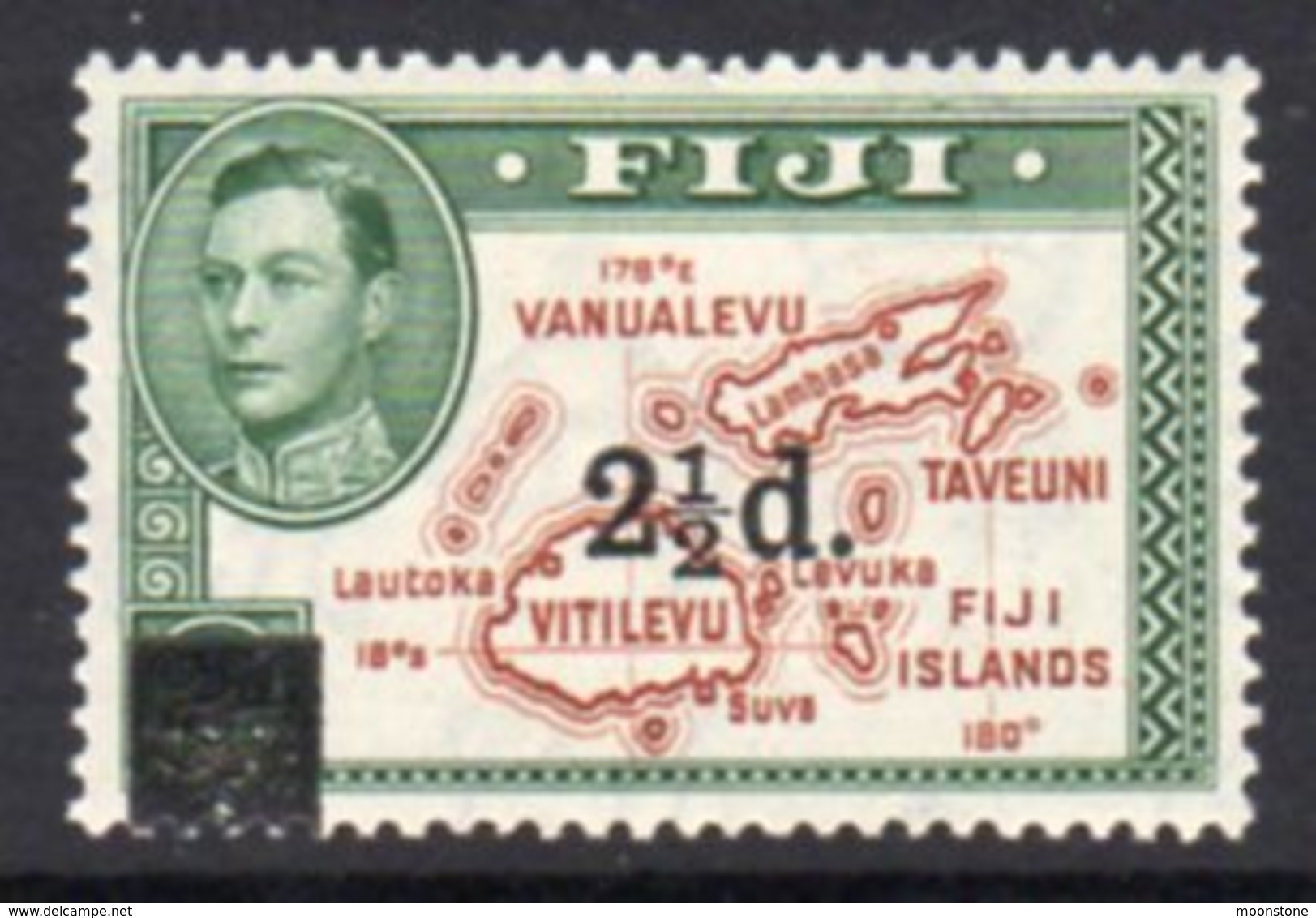 Fiji GVI 1941 2½d On 2d Surcharge, Hinged Mint, SG 267 - Fiji (...-1970)