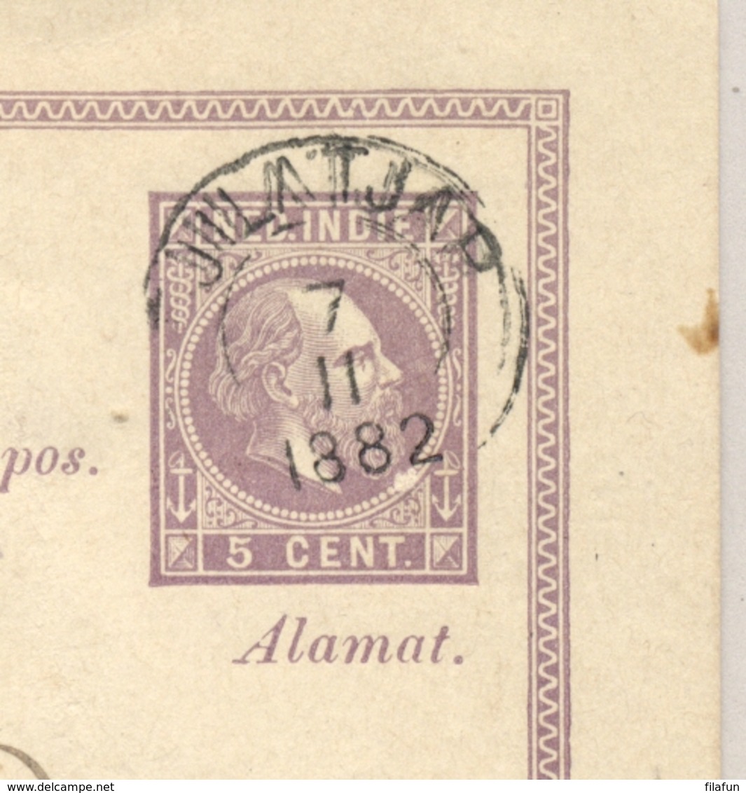 Nederlands Indië - 1882 - 5 Cent Briefkaart Van KR TJILATJAP Naar R BANJOEMAAS - Nederlands-Indië