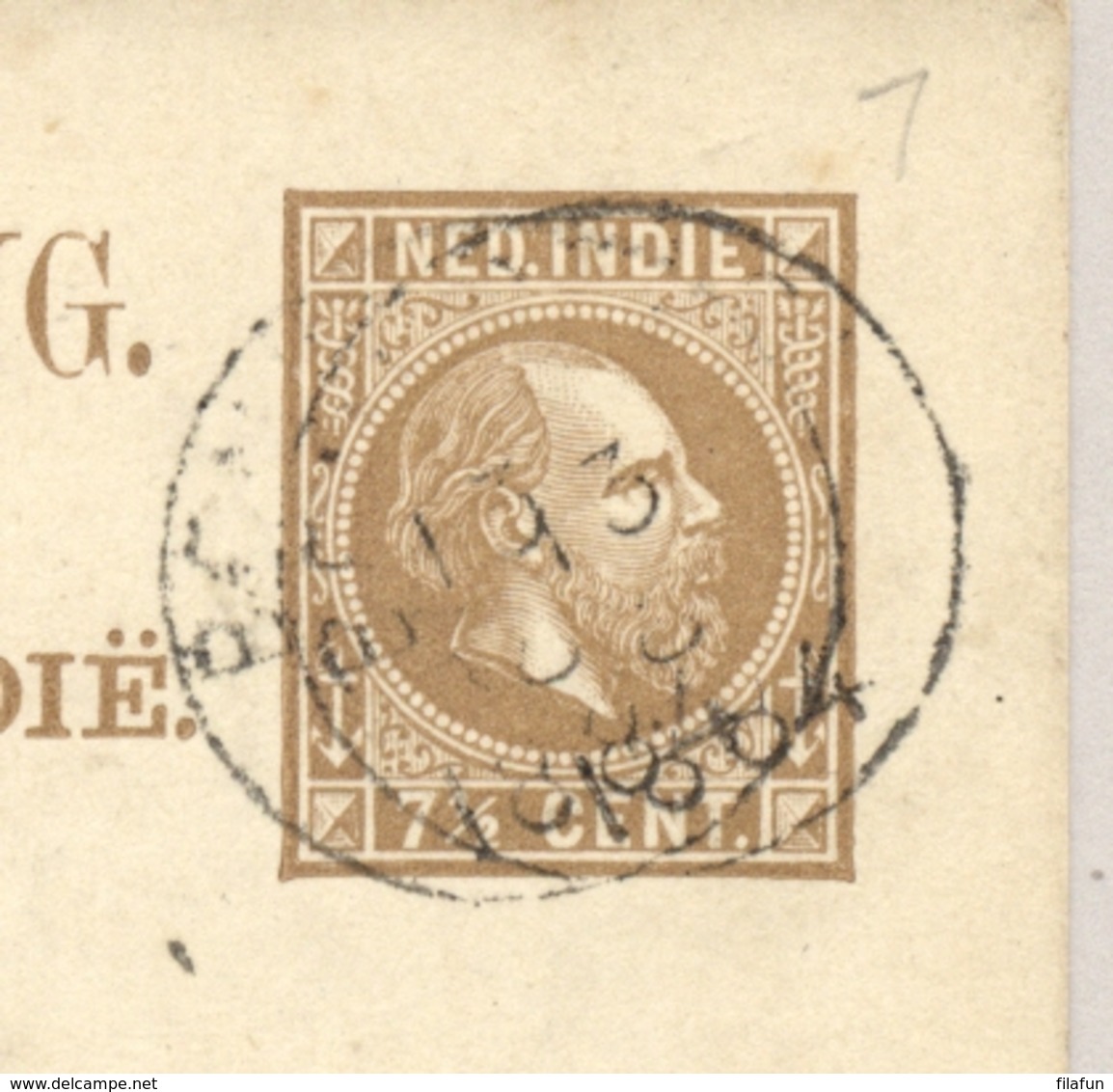 Nederlands Indië - 1884 - 7,5 Cent Briefkaart G5 Van KR Benkoelen Over Napels Naar Rotterdam / Nederland - Niederländisch-Indien