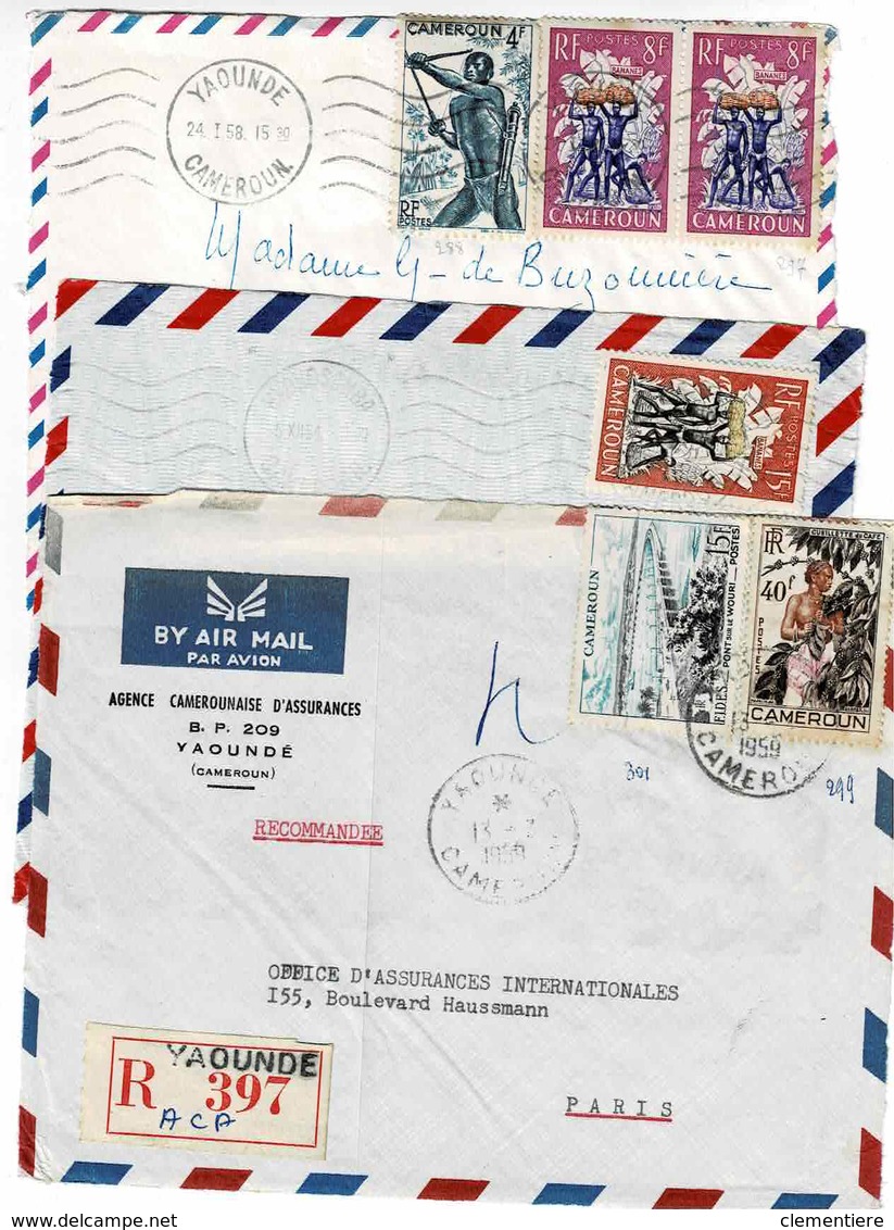TP Entre 288 Et 301 Sur  3 Devant D'enveloppes Dont 1 Recommandé - Covers & Documents