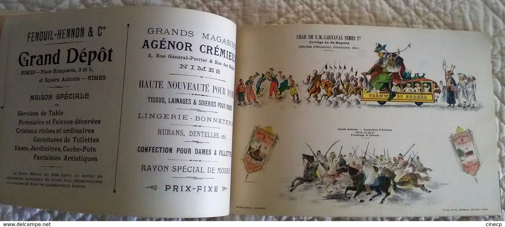 SUPERBE PROGRAMME ANCIEN NIMES Fêtes de charité 1904 Publicité magasins nîmois livret de 32 pages (& scans)