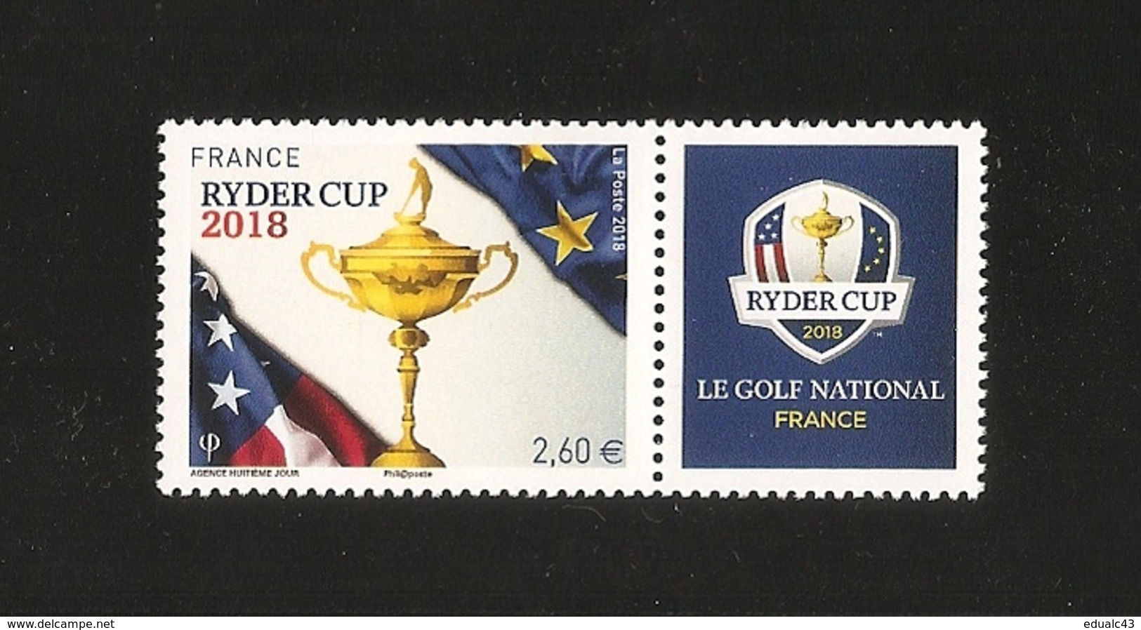 FRANCE 2018 Timbre à 2.60 Issu Du 2 Eme Bloc RYDER CUP à Fond Bleu NEUF **  LUXE MNH - Mint/Hinged