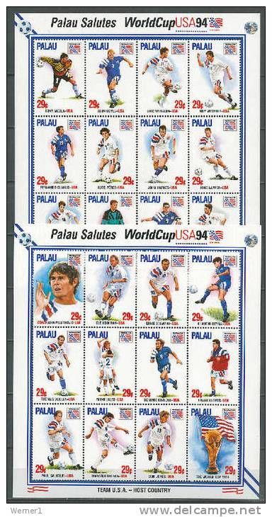 Palau 1994 Football Soccer World Cup Set Of 3 Sheetlets MNH - 1994 – USA