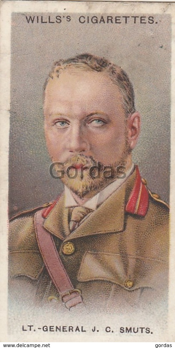 South Africa - Field Marshal Jan Christian Snuts - No. 27 - Wills's Cigarettes - Allied Army Leaders - Sudáfrica