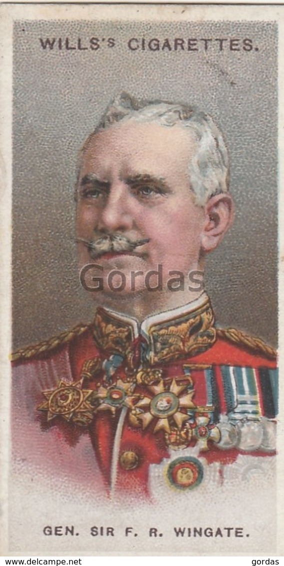 Great Britain - General Sir Reginald Wingate - No. 28 - Wills's Cigarettes - Allied Army Leaders - Wills