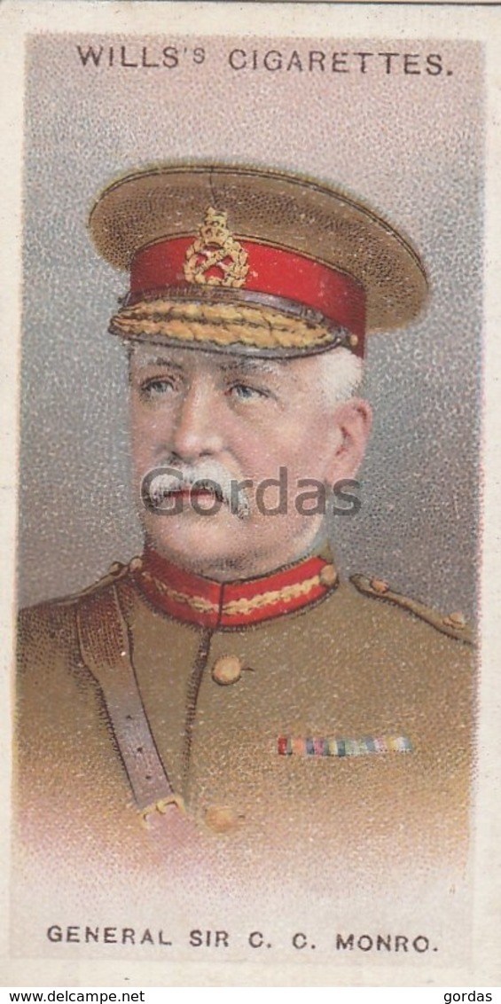 Great Britain - General Sir Charles Charmichael Monro - No. 19 - Wills's Cigarettes - Allied Army Leaders - Wills