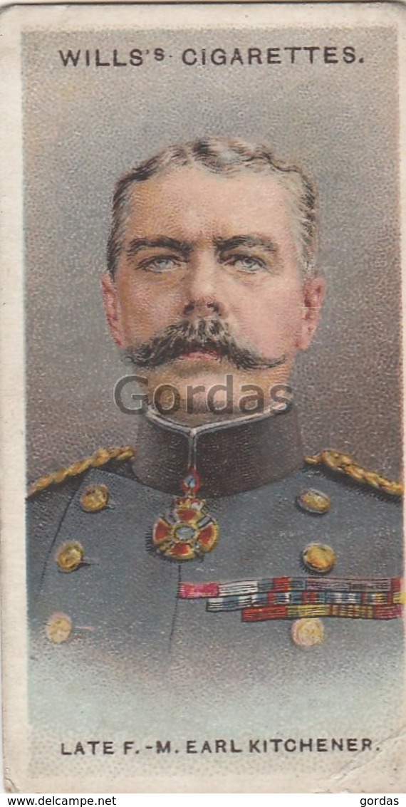 Great Britain - Field Marshal Earl Kitchener - No. 16 - Wills's Cigarettes - Allied Army Leaders - Wills