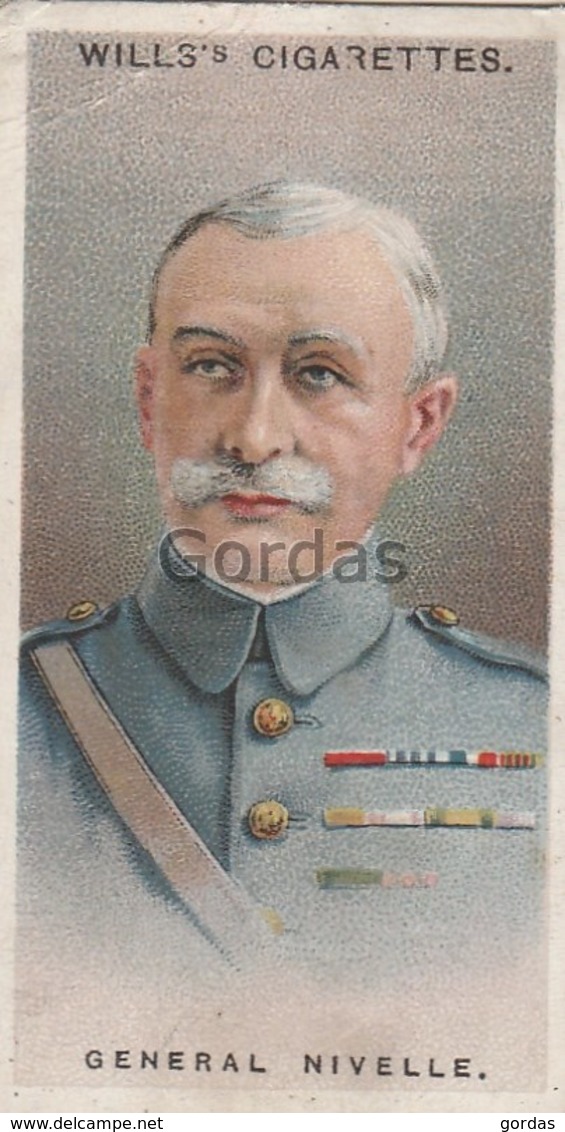 France - General Nivelle - No. 8 - Wills's Cigarettes - Allied Army Leaders - Wills