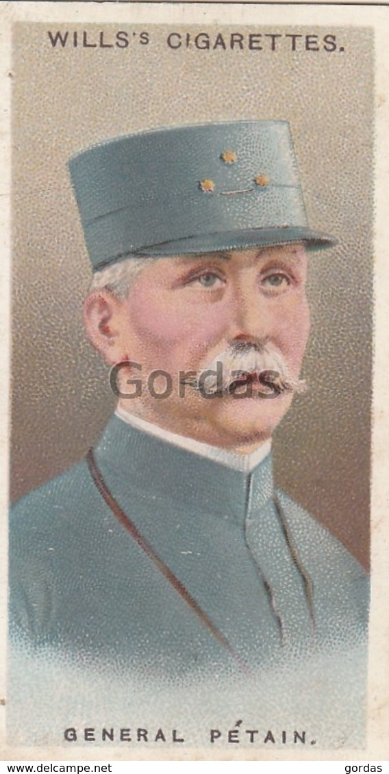 France - General Petain - No. 11 - Wills's Cigarettes - Allied Army Leaders - Wills