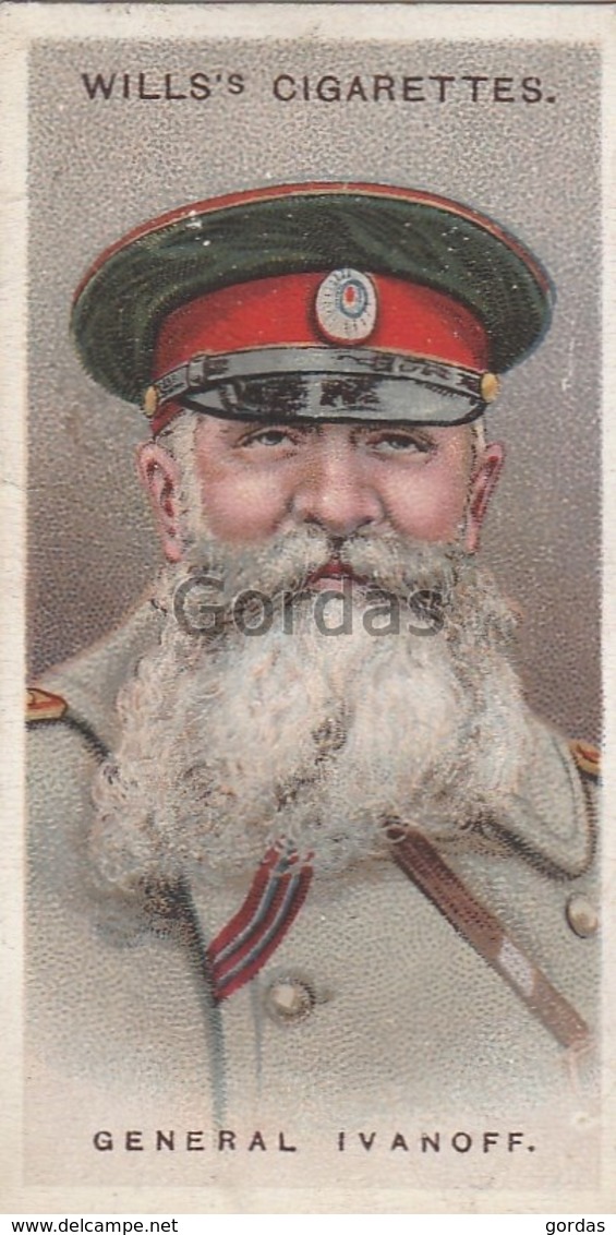 Russia - General Ivanov - Ivanoff - No. 44 - Wills's Cigarettes - Allied Army Leaders - Russia