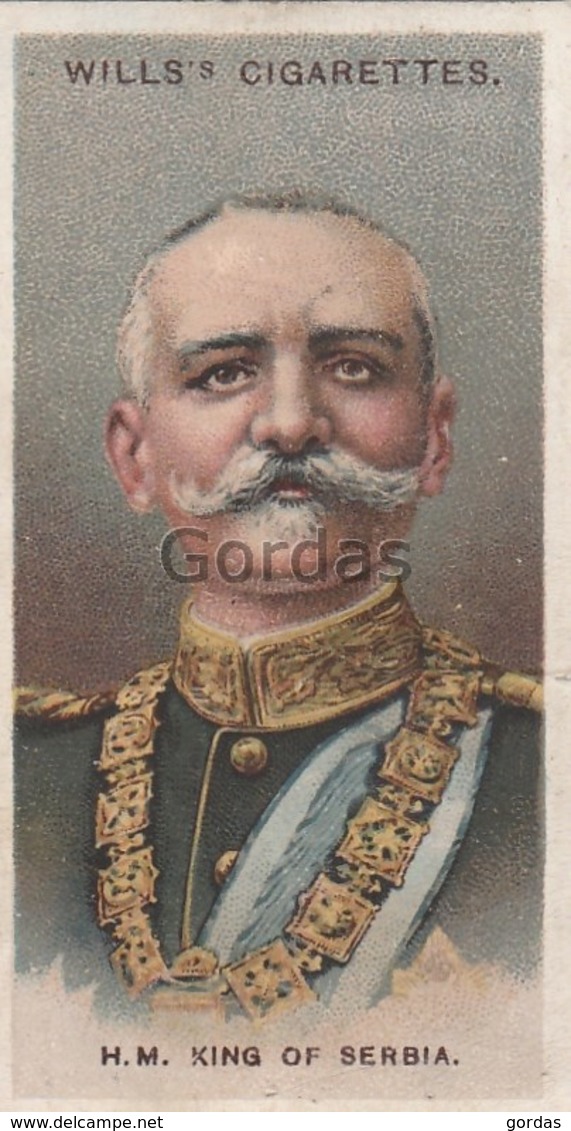 Serbia - King Peter I - Royal Family - No. 48 - Wills's Cigarettes - Allied Army Leaders - Serbia