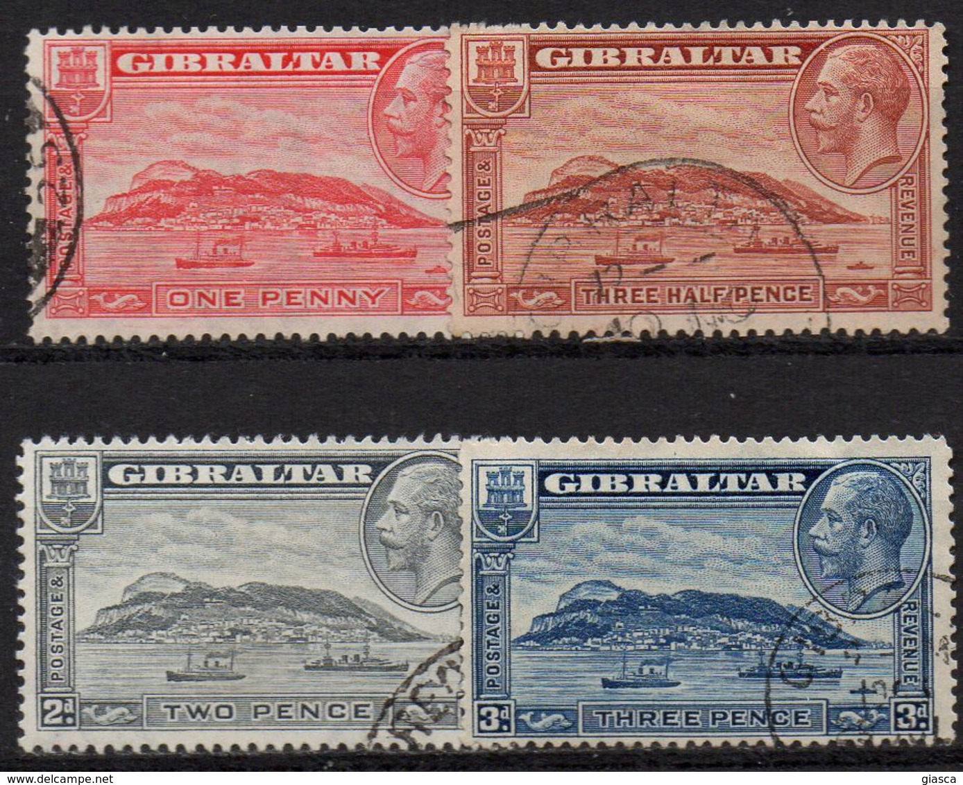 GIBRALTAR : G183  -  1931  Used Set Perf. 13 1/2 X 14 - Gibilterra