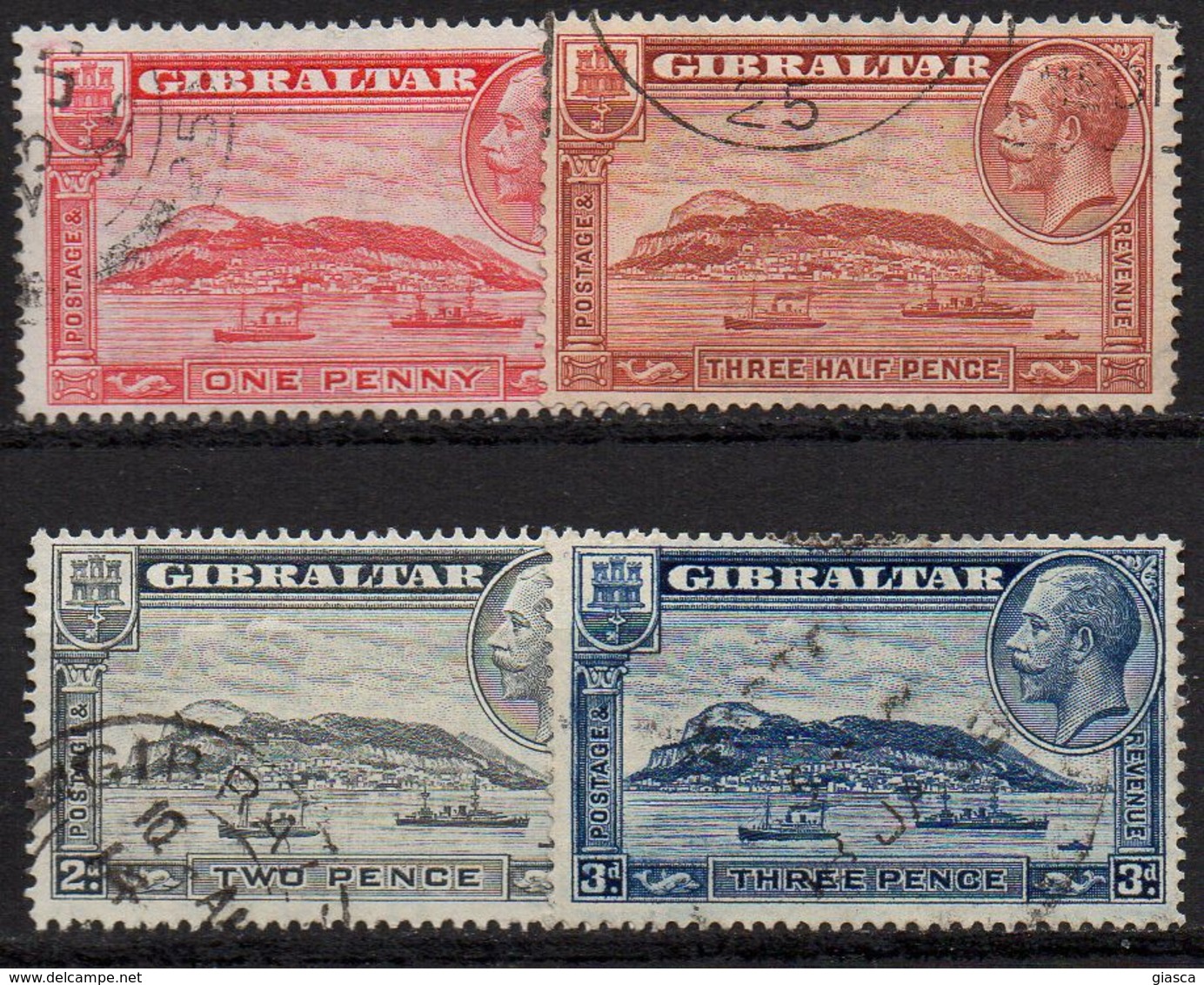 GIBRALTAR : G184  -  1931  Used Set Perf. 14 X 14 - Gibraltar