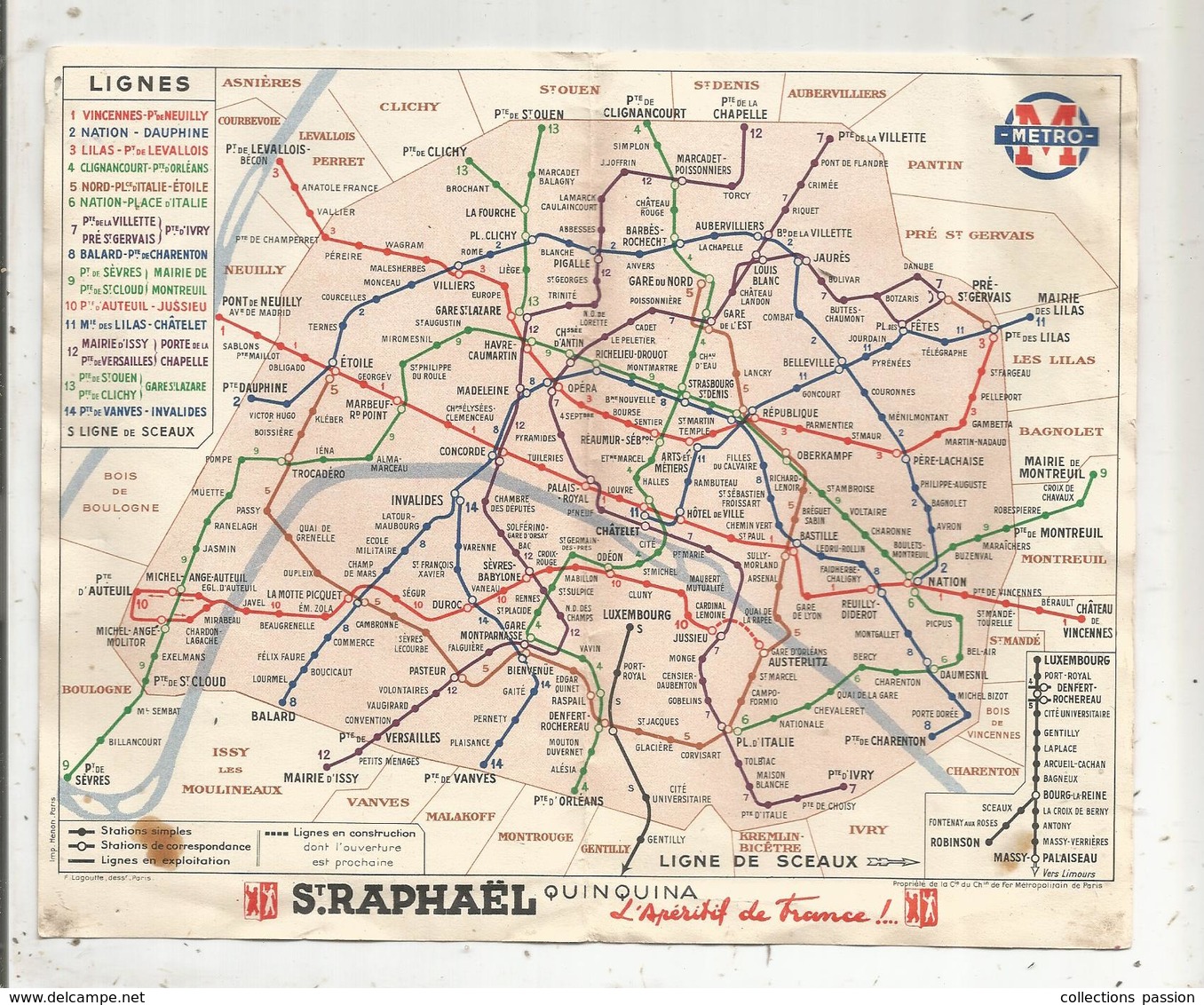 Plan Du Réseau , La Ligne 10 Auteuil-Jussieu Prolongée : Gare D'Orléans-Austerlitz ,METRO ,1939, 3 Scans, Frais Fr 1.45é - Europe