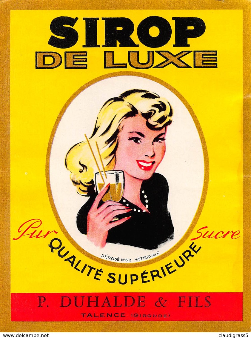 0269 "SIROP DE LUX P.DUHALDE & FILS" ETICHETTA ORIG. - Altri & Non Classificati