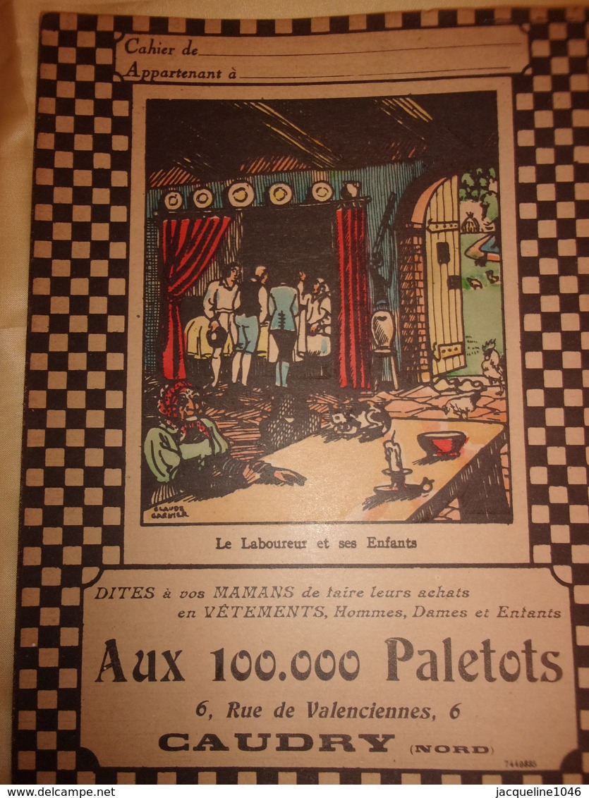 Aux 100.000 Paletots Caudry Nord Fable De La Fontaine Le Laboureur Et Ses Enfants - Textile & Vestimentaire