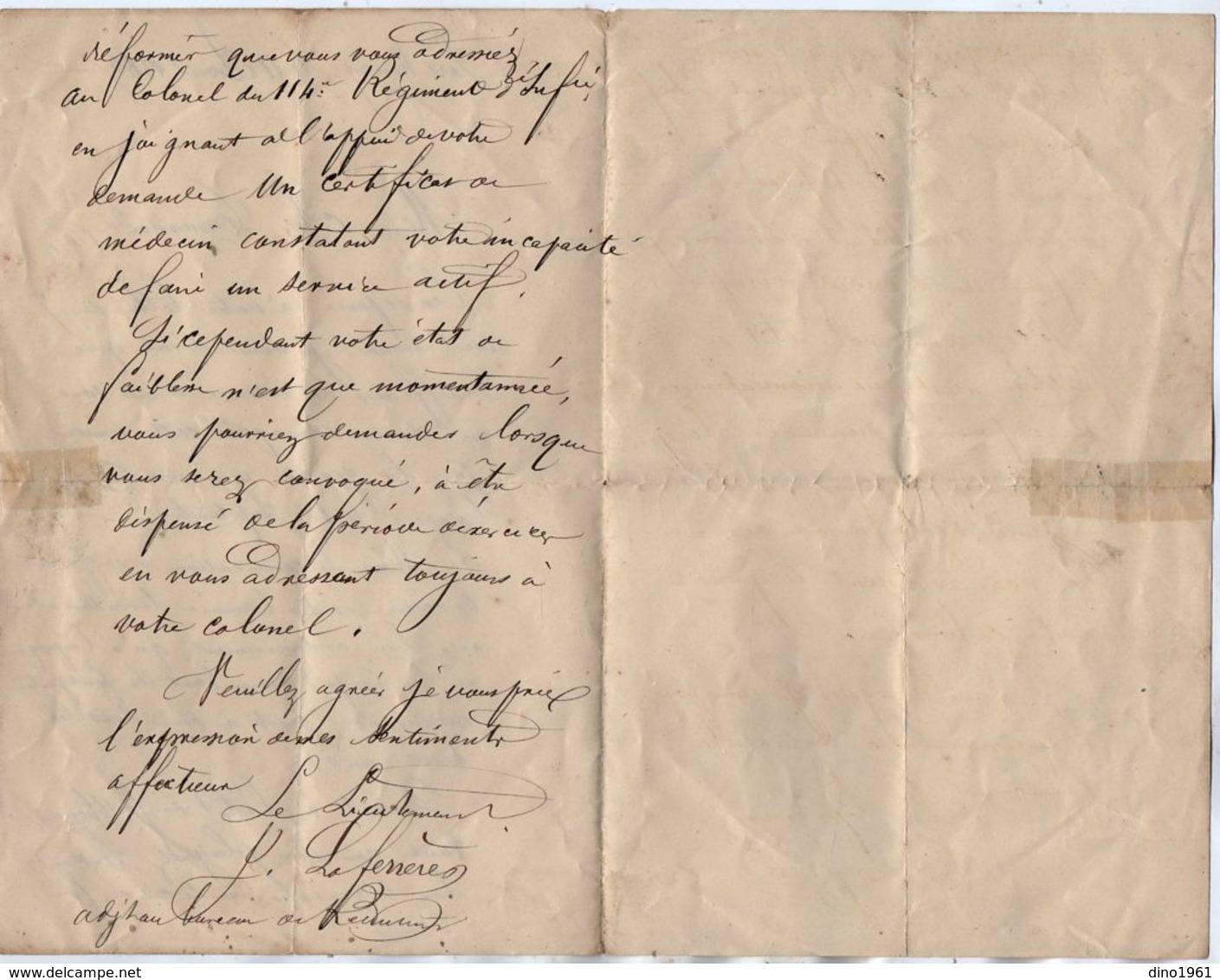 VP13.172 - MILITARIA - Lettre Du Lieutenent LAFERRE à PARTHENAY - Documents