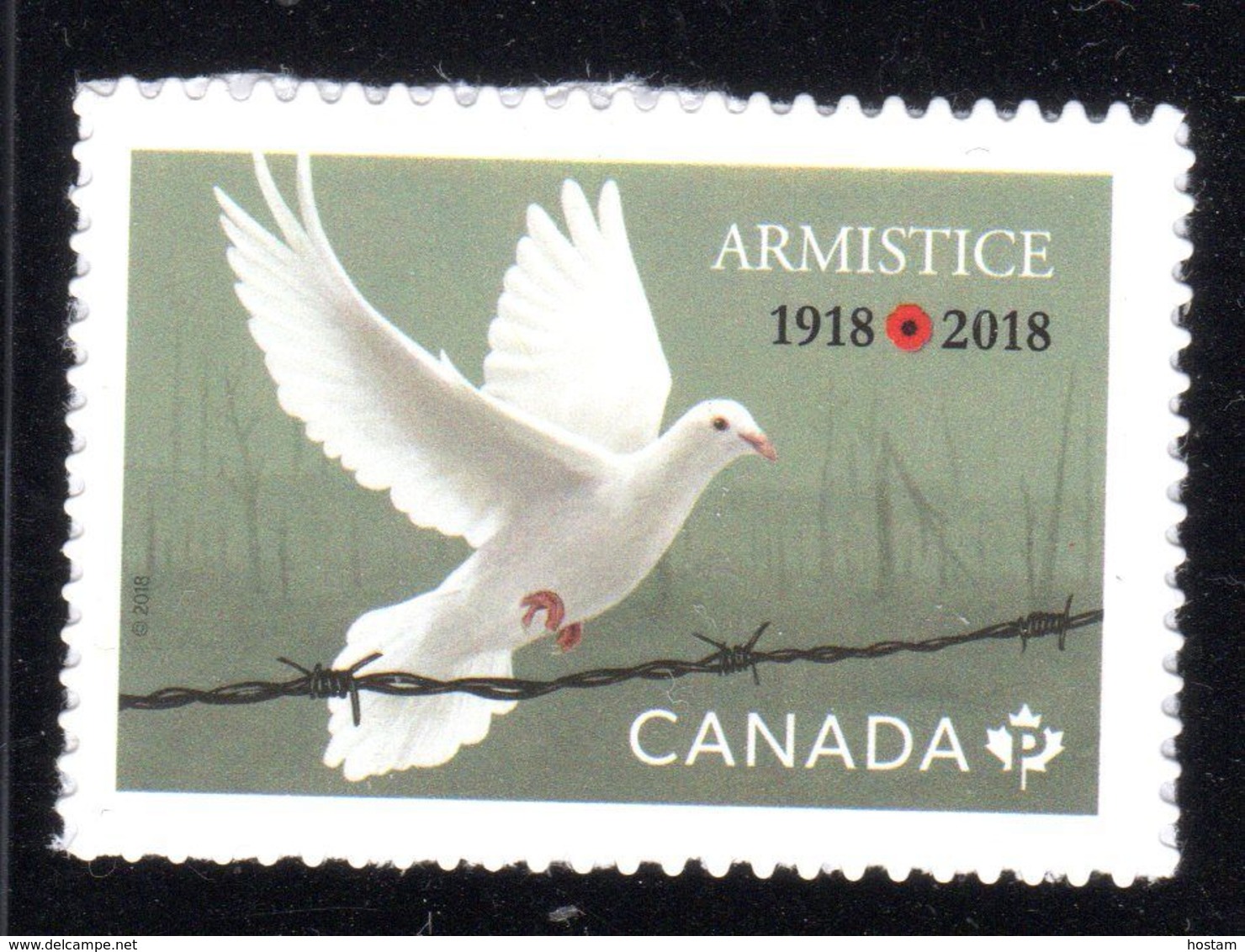 CANADA  2018 #    100th ANNIVERSARY Of ARMISTICE Single - Timbres Seuls