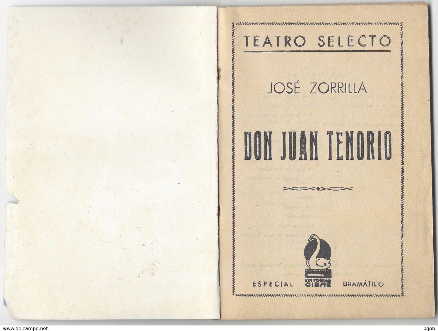 DON JUAN TENORIO. José Zorrilla. Teatro Selecto - Théâtre