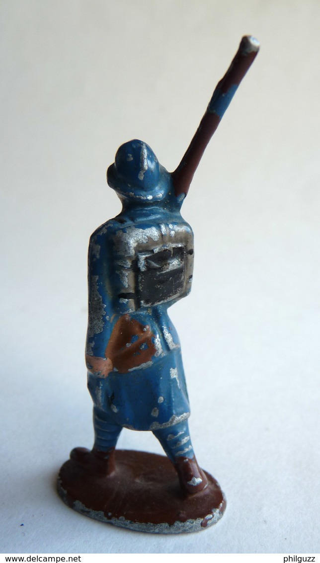 FIGURINE QUIRALU Soldat CASQUE ADRIAN BLEU AU DEFILE - ALUMINIUM - Quiralu